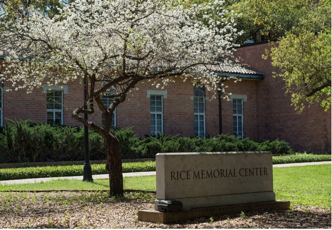 Rice's campus during the Spring