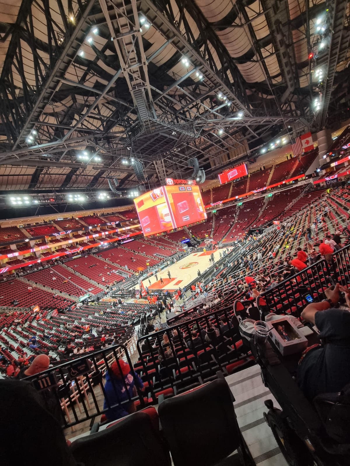 A basketball game in Houston