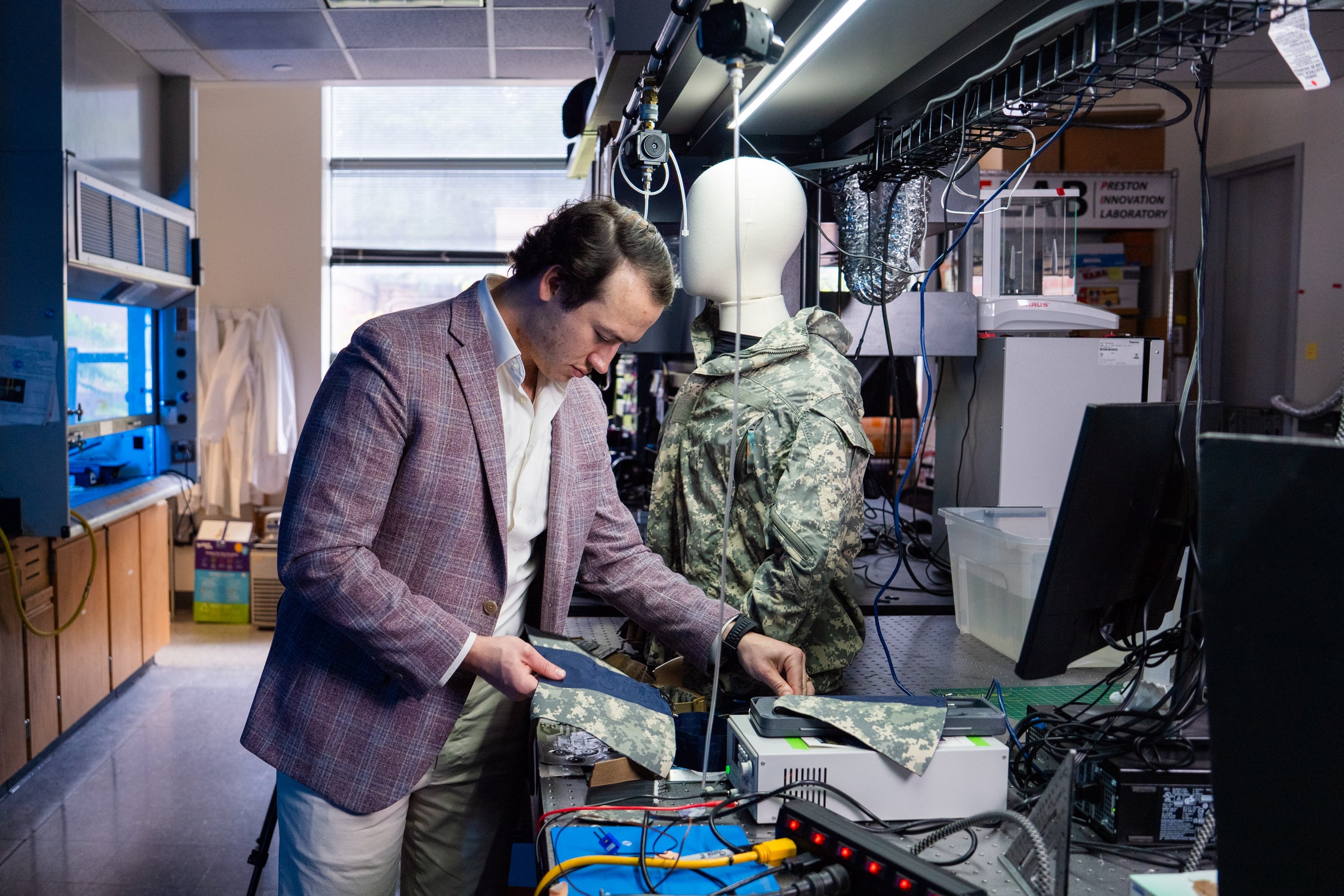 Barclay Jumet works on smart fabrics that communicate through touch