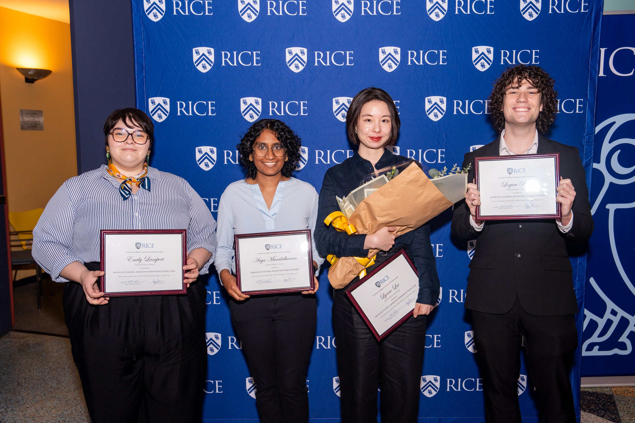 Four graduate students honored at the University Awards for graduate teaching