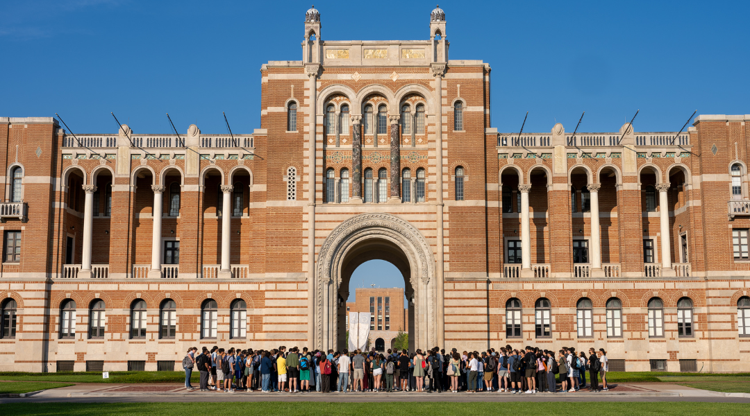 New graduate students matriculate through the Sallyport