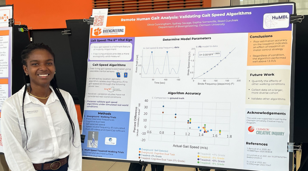 Olivia Cunningham presents her research at Clemson