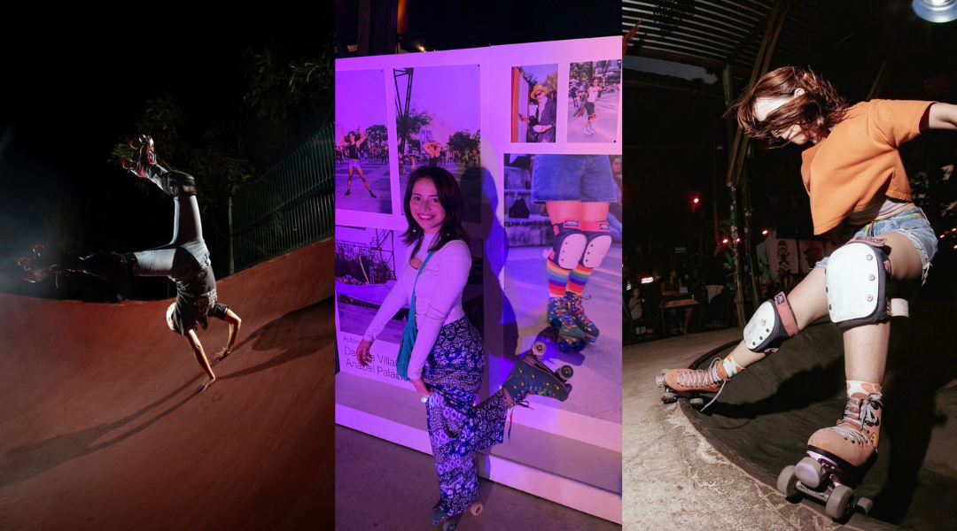 Johanna García Montemayor roller skating in Mexico