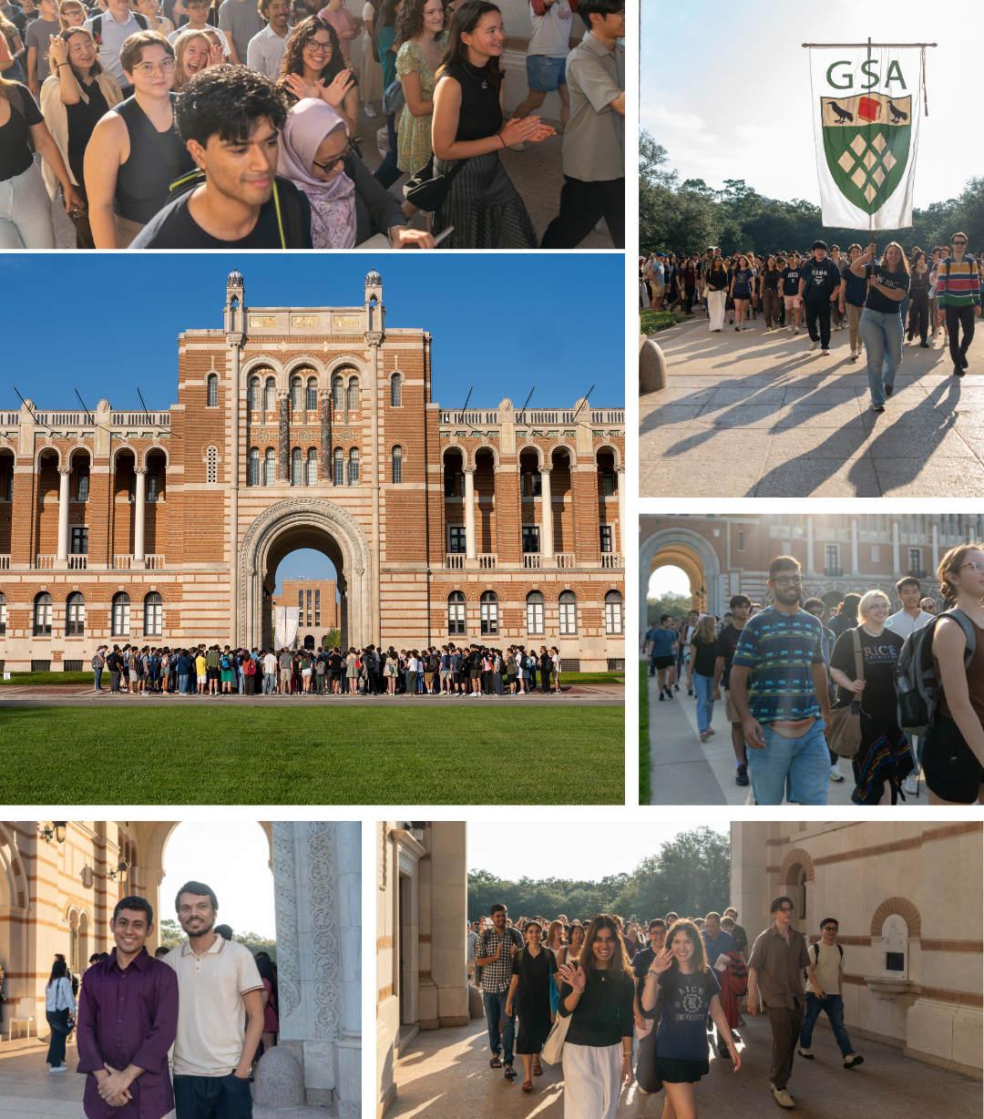 Doctoral students walk through the Sallyport