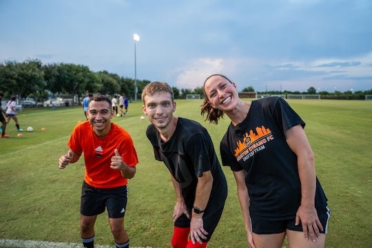 Ellie Moreland with Houston Dynamo FC Unified Team teammates
