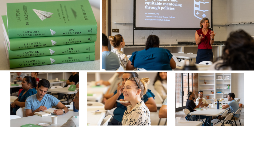 A collage of photos from the leadership in the lab talk