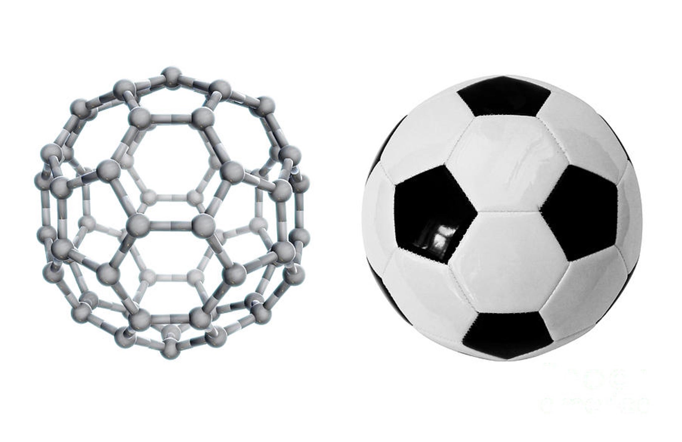 Picture description: The truncated icosahedron is an Archimedean solid of 32 faces, 12 pentagonal and 20 hexagonal faces