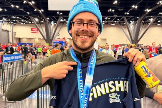 Gabriel Diaz Ramos after the half-marathon