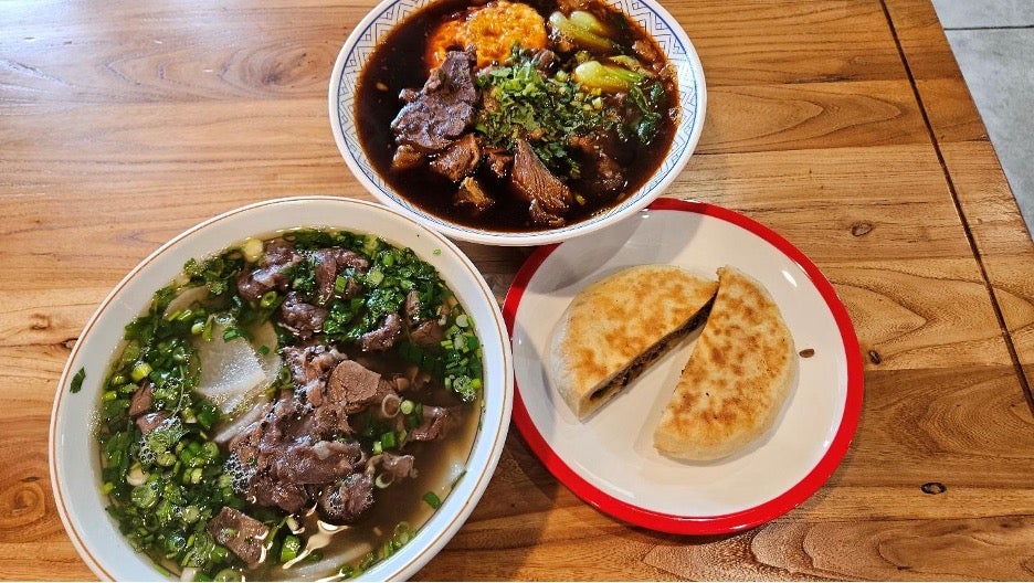 Beef Soup, Braised Beef Noodles, and beef flatbread, Qilu Beef Soup
