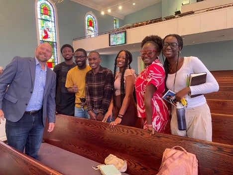Courtesy: Osinachi Okafor International Students with Pastor Ben at West University Baptist Church. 2023