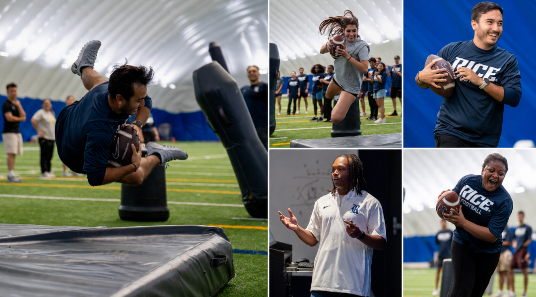 Images from the International Graduate Student Football Clinic