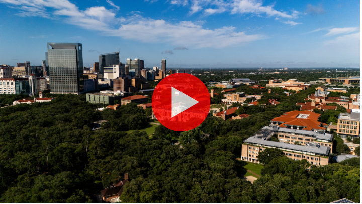 An aerial view of Rice University