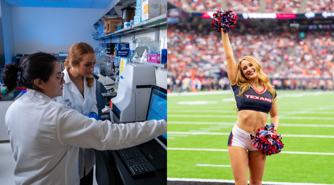 Postdoc Kelly in the lab and on the field