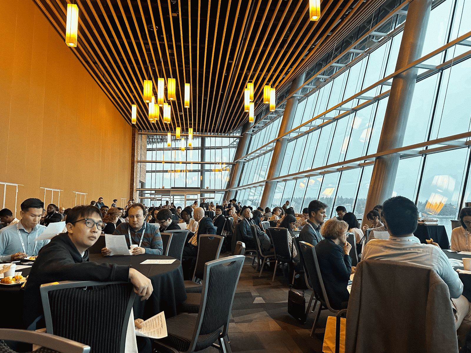 Students at a conference