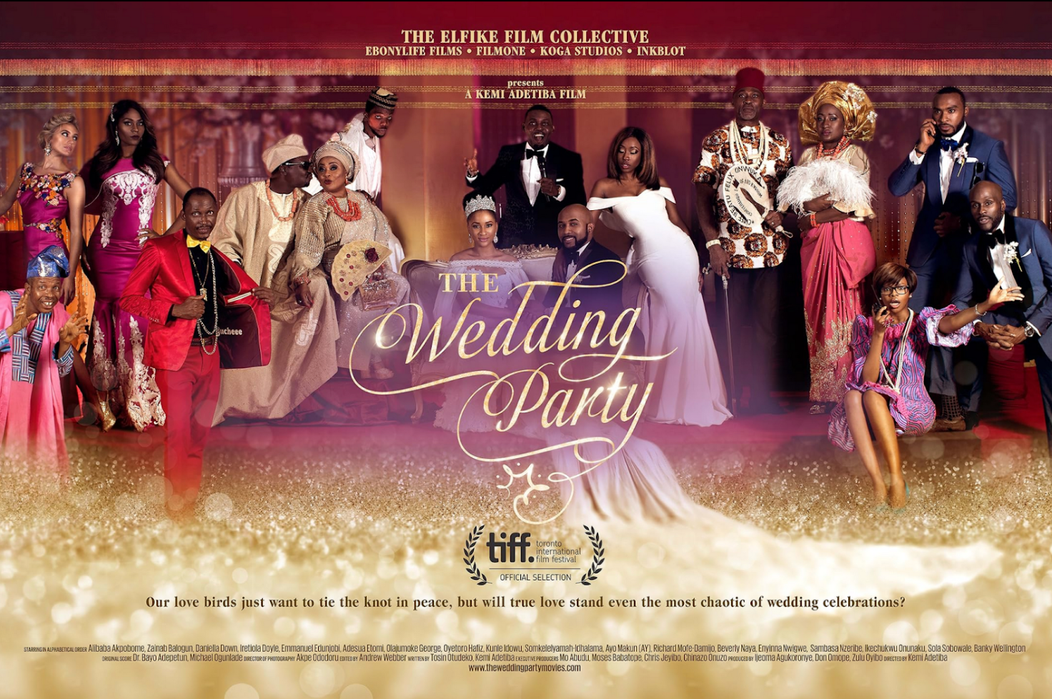 Promotional image from the movie "The Wedding" featuring a wedding party