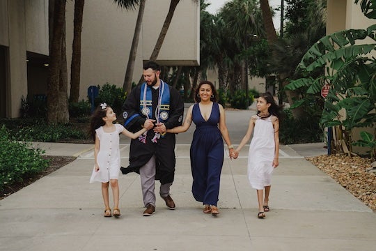 Geovanny Montemayor at undergraduate graduation with his family