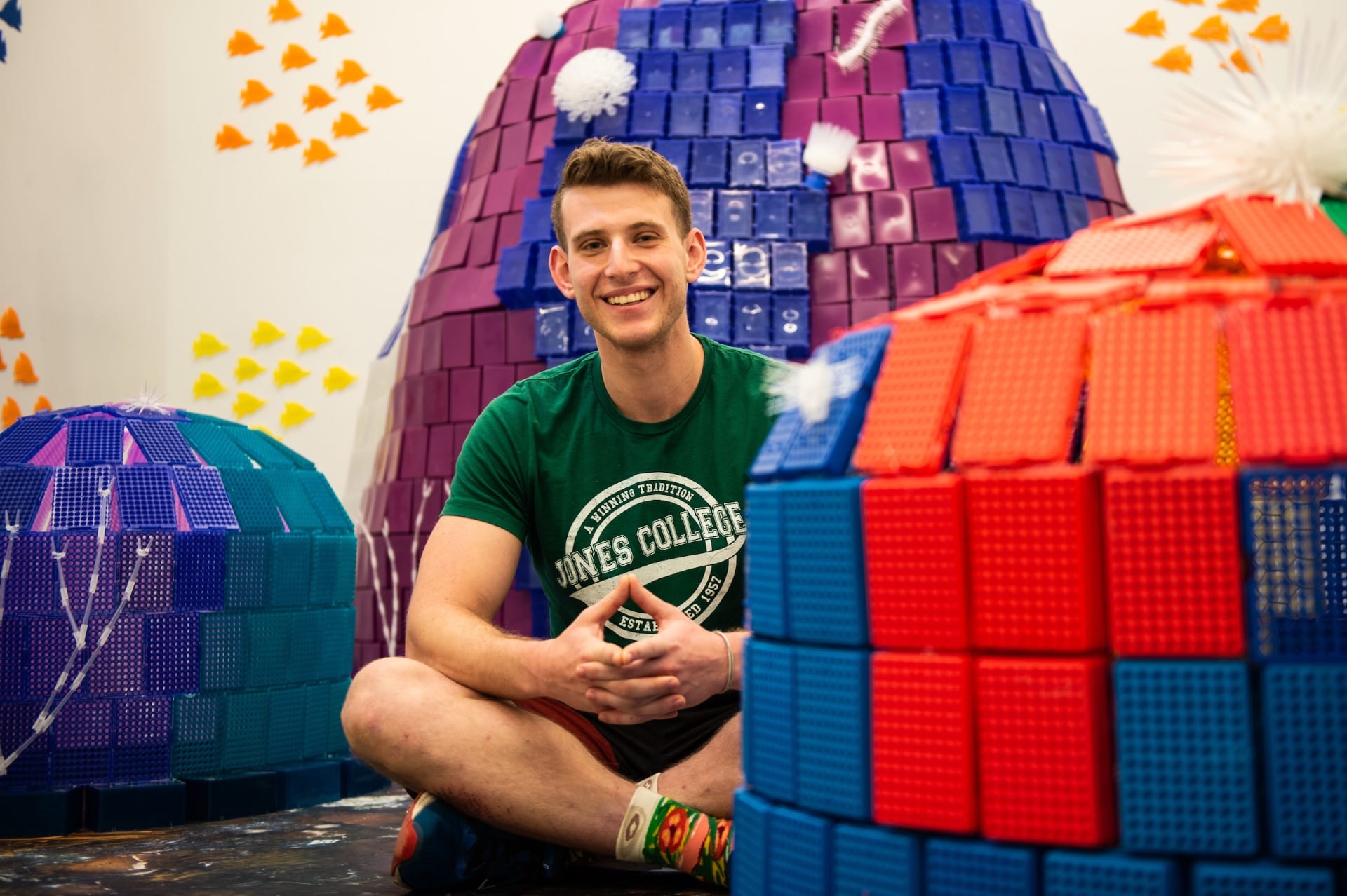 Recycled art: Students combat plastic waste by creating ‘coral reef’