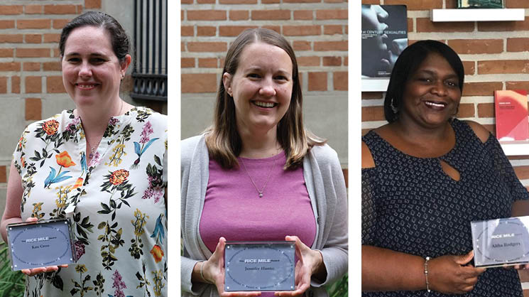 Department administrator, GPS staff members honored with RICE MILE awards