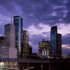 Houston, TX at twilight