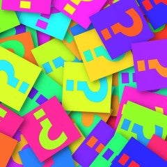 A colorful series of post its with question marks on them