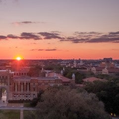 Rice University at sunset