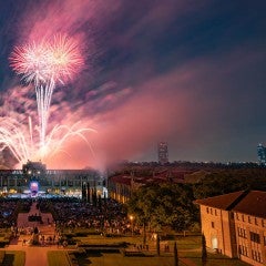 Fireworks over Lovett Hall