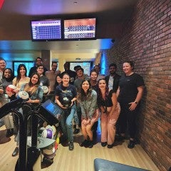 The Graduate Student Ambassadors go bowling! Rice University grad student Chun-Ying Chao is pictured.