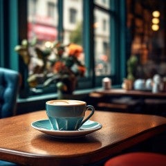 Cup of Coffee on a desk.