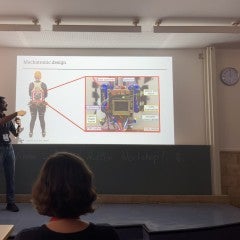 Snehil Mathur presenting at BioRobotics Conference in Germany as an undergraduate