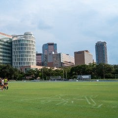 The Rice Owls Women's soccer team plays their games at Holloway Field next to the Texas Medical Center