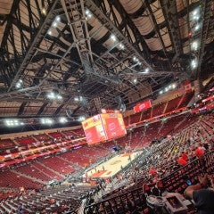 A basketball game in Houston