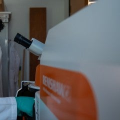 Andrés Sánchez Alvarado works in the Halas Lab
