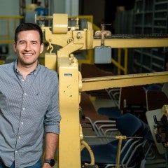 Raul Rincon poses in Ryon Lab at Rice