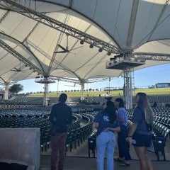 Five masters students visit the Pavilion to create a sustainability plan