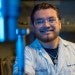 Graduate student Edgar Villegas in the lab