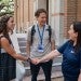 International graduate students meet an OISS staff member